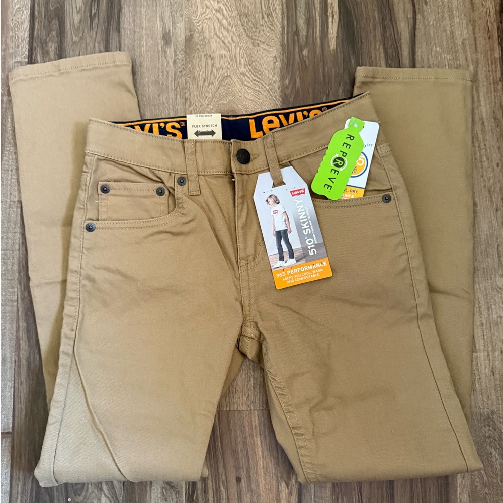 Boys Levi's 510 Khaki Pants - Picture 2 of 3